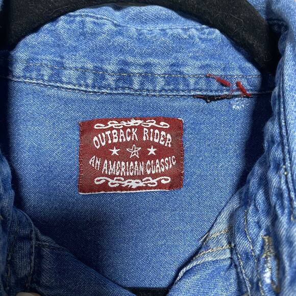 Vintage Outback Rider Button Down Chambray Mens Medium Western Rugged Workwear - Picture 5 of 5